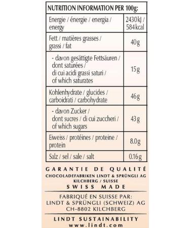 Lindt Milk Chocolate 38% Hazelnuts Caramel - Les Grandes - 150 g bar - Buy Online on GoSupps.com