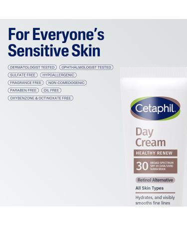 Cetaphil Healthy Renew Moisturizing Day Cream 1.7 Oz Daily Moisturizer with SPF 30 Skin Tightening Anti Wrinkle Cream for Face with Peptides Fragrance Free Retinol Alternative For Sensitive Skin 1.7 Ounce (Pack of 1) - Buy Online on GoSupps.com