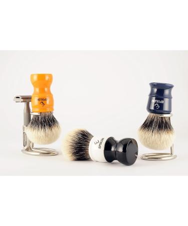 Epsilon Badger Shaving Brush - Two-Row White & Black 52/26 mm | Premium Shaving Accessories - International Shipping - Buy Online on GoSupps.com