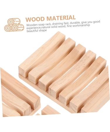 Amosfun 15 Pcs Wooden Soap Dish Sponge Holder Wood Trays Wooden Soap Holder Travel Soap Natural Sink Soap Holder Wood Bracket Soundbar Bracket Shower Soap Dish Hollow Three Piece Suit - Buy Online on GoSupps.com