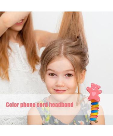 Colorful Telephone Wire Hair Bands | Colorful Braided phone Wire Hair Ties - Comfortable Phone Cord Wear-Resistant Ponytail Holder Hair Ties for Kids 3-6 - Buy Online on GoSupps.com