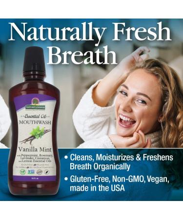 Nature's Answer Vanilla Mint Essential Oil Mouthwash 16 fl oz - Refreshing Oral Care - Buy Online on GoSupps.com