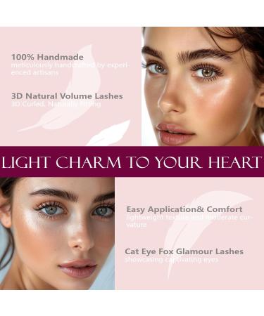 Buy 3D Natural Volume False Eyelashes - 5 Pairs Cat Eye Fox Glamour Lashes Soft & Reusable Easy to Wear - International Shipping Available - Buy Online on GoSupps.com
