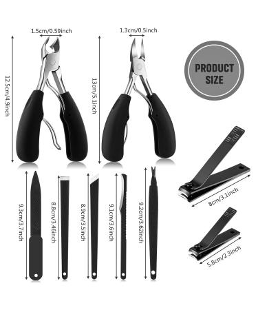 9-Piece Ingrown Toenail Tools Kit for Hard and Thick Nails - Nail Clipper, Knife, Nipper, File Set - Cuticle Removal Clippers (Black) - Buy Online on GoSupps.com