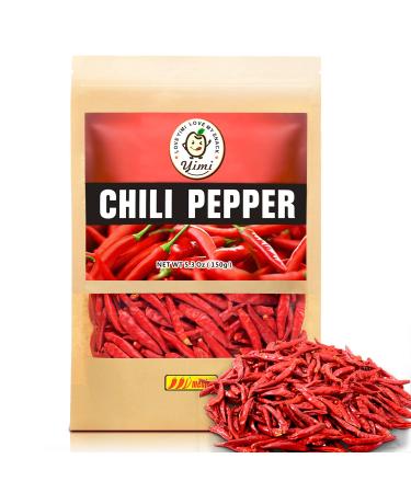 Yimi Whole Dried Chili Peppers, Chinese Dried Red Chilies Peppers For Hot Chili Oil and Hotpot, Organic, Natural, Non GMO, Gluten Free, 5.3oz, Medium Hot, Mother's Day Medium Hot 5.3oz