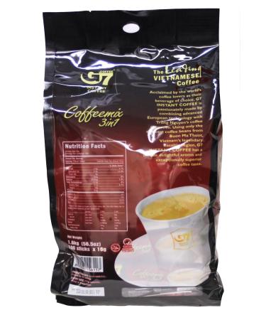 Trung Nguyen G7 3 In 1 Instant Coffee - 100 Sticks | Roasted Ground Coffee Blend with Creamer and Sugar - 16g/stick | 0.56 oz (Pack of 100) - Buy Online on GoSupps.com