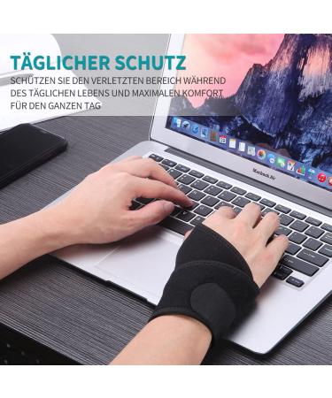 Wrist Compression Bandage for Pain Relief | Sports & Everyday Support | Unisex Wrist Wrap - Left/Right Hand - Black - Buy Online on GoSupps.com