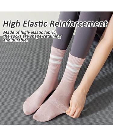 6 Pairs of Anti-Slip Socks for Women - Yoga Pilates & Sports - Cotton Slide Socks (EU 35-40 Black + White)  - Buy Online on GoSupps.com