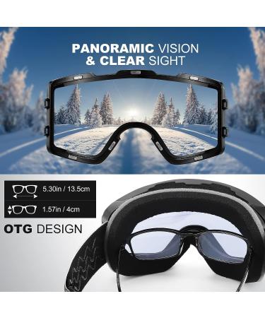 Odoland Frameless Ski Goggles with Detachable Lens - Anti-Fog, UV Protection, Black Frame, Blaze Lens (VLT 25%) - Buy Online on GoSupps.com