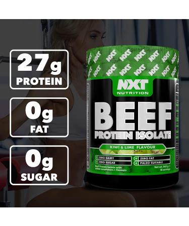 NXT Beef Protein Isolate 540g - High Protein Powder with Natural Amino Acids - Paleo Keto Friendly - Dairy & Gluten Free | Kiwi & Lime Flavor - 540g - Buy Online on GoSupps.com