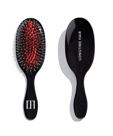 LongTime Hair Hair Brush for Extensions | Best Nursing Brush for Wigs & Toupees | Natural Boar & Nylon Bristles | Perfect for Maintaining Real Hair Extensions - Buy Online on GoSupps.com