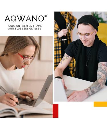 AQWANO Blue Light Blocking Computer Reading Glasses - Anti Glare UV Protection 2.0x - 4 Pack for Men & Women - Buy Online on GoSupps.com