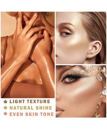 Shimmer Body Oil: All-in-One Makeup Highlighter for Face & Body - Glistening Bronze | Waterproof & Radiant Formula - Buy Online on GoSupps.com