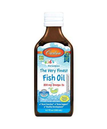 Carlson Labs Kid's Norwegian The Very Finest Fish Oil Natural Lemon Flavor 800 mg 6.7 fl oz (200 ml)