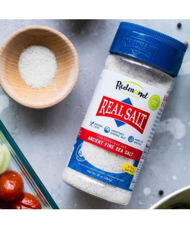 Redmond Real Sea Salt - Natural Unrefined Gluten Free Fine 10oz Shaker (2 Pack) - Buy Online on GoSupps.com