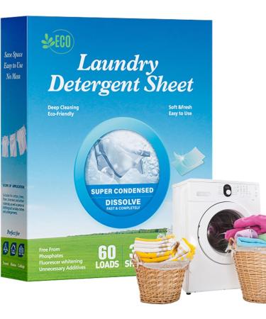 acime Sheet Laundry Detergent | Natural Washer Detergent Sheets with Scent - Multifunctional Household Cleaning Supplies Portable Liquid Less Sheets for Clothing Cotton Fabric - Buy Online on GoSupps.com