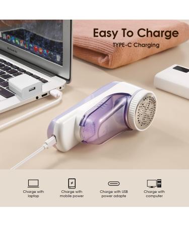 Rechargeable Fabric Shaver - Electric Lint Remover with 6-Leaf Blades for Clothes & Furniture - Purple Couch Pilling Remover - Buy Online on GoSupps.com