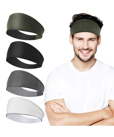Headband women and men headband sport adjustable wide moisture -fitting welding tape training welding straps for yoga running fitness hiking and cycling (4 pieces) Color 1