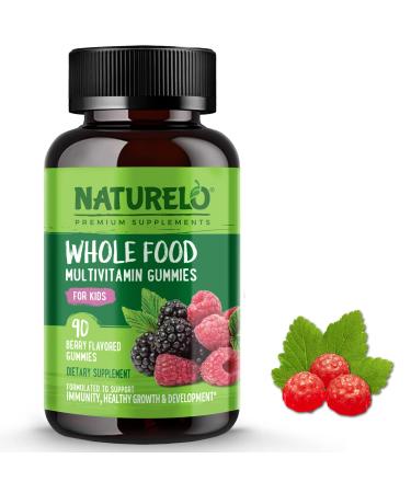 NATURELO Whole Food Vitamin Gummies for Kids Berry  90 Gummies