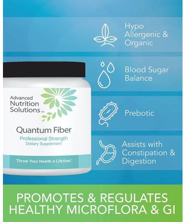 Advanced Nutrition Solutions Quantum Fiber Powder - Blood Sugar & Bowel Support | Brown Rice Bran, Apple Pectin, Fig, Prune - 15.87 oz - Buy Online on GoSupps.com