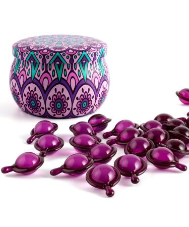 MIVAVO Hair Oil Capsules Hair Treatment For Split Ends Keratin Hair Treatment Oils Deep Conditioning Repair For All Hair Types Hair Vitamin Serum 50 Capsules (Purple)