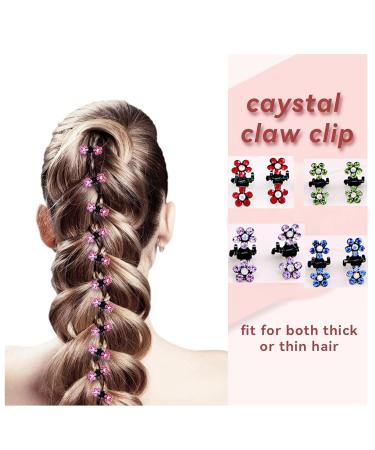 WIDREAM 32-Piece Rhinestone Hair Clips Set - Mini Flower Hairpins for Girls & Women | 8 Vibrant Colors - Buy Online on GoSupps.com