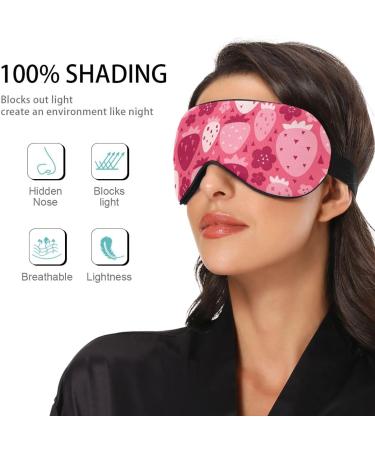 Haskirky Light Blocking Eye Mask | Breathable & Adjustable for Men and Women | Perfect for Travel, Yoga, and Deep Sleep | Pink Strawberry - Buy Online on GoSupps.com