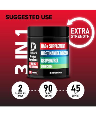 NAD Supplement with Liposomal Nicotinamide Riboside 900mg NR, Resveratrol, Quercetin - 90 Capsules - Cellular Production & Restoration, Aging Well, Vitality 90 Count (Pack of 1) - Buy Online on GoSupps.com