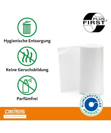 Deiss First Plus Bin Liners White 60 L Pack of 50 - Buy Online on GoSupps.com