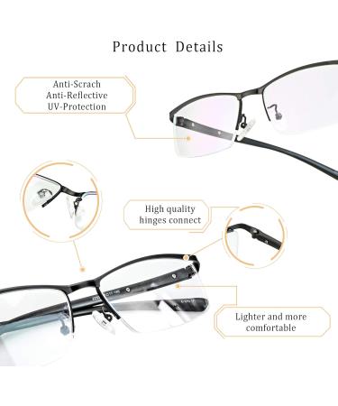 Buy LifeArt Alloy Semi-Rimless Reading Glasses - Blue Light Blocking Anti Eyestrain Computer & TV Glasses for Women (+0.25 Magnification Black - Buy Online on GoSupps.com