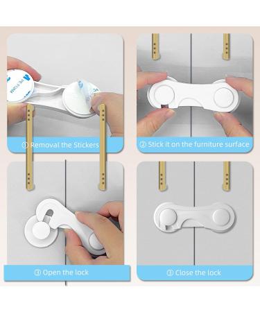 10 Child Locking Cabinet Drawer Locks - Easy Install Baby Safety Locks for Cupboards & Refrigerators - Buy Online on GoSupps.com