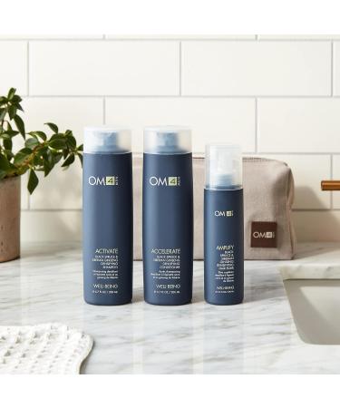 OM4 Hair Care Trio & Travel Bag - Men's Invigorating Shampoo Conditioner & Hair Elixir Set for Ultimate Scalp Conditioning - International Shipping Available - Buy Online on GoSupps.com
