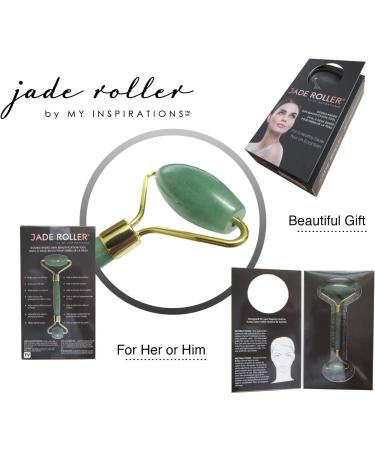 Jade Roller by My Inspirations for Face Neck and Body Use as Facial Roller Lymphatic Massager Eye Roller Cooling Effect and Helps Reduce Fine Lines - Buy Online on GoSupps.com