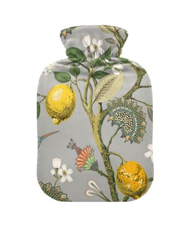 Hot water bottles with cover lemons flowers hummingbirds hot water bags for pain relief neck shoulder pain hot water bed warmer 2 liters