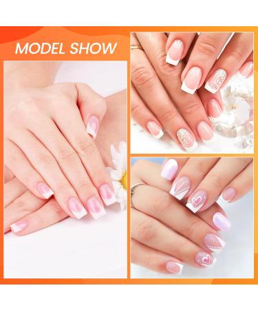 Krofaue French Nail Tips - 120PCS Clear Square Acrylic Half Cover Nails for DIY & Nail Salons - White French Tip Extensions - Buy Online on GoSupps.com