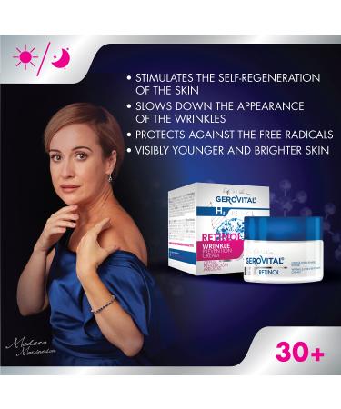 GEROVITAL RETINOL Anti-Wrinkle Cream - 50 mL Retinol Moisturizer with Vitamin A & E | Anti-Aging Face Cream with Sepilift Complex for Youthful Skin - International Shipping Available - Buy Online on GoSupps.com