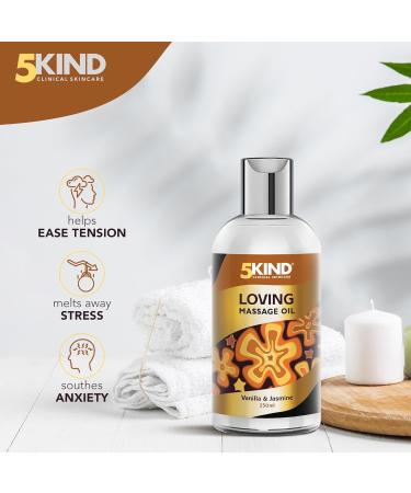 5Kind Loving Massage Oil 250ml - Vanilla & Jasmine Body Oil for Date Night - Relaxing Therapy Oil - Buy Online on GoSupps.com