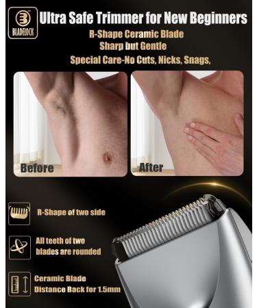 ENSSU Men's Body Hair Trimmer with Light Ball Trimmer - Waterproof & Rechargeable - Gray - Buy Online on GoSupps.com