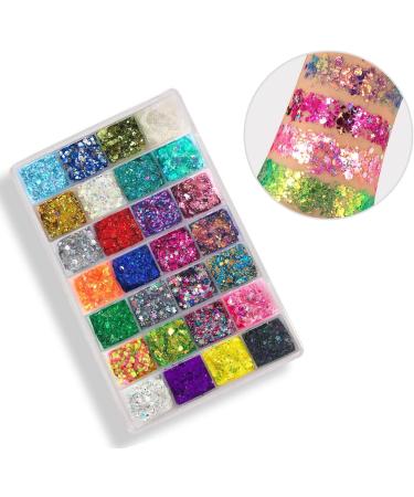 Electric Bliss Beauty Chunky Glitter Gel Pro Palette - 28 Holographic Colors for Body, Face, and Hair - Vegan & Cruelty-Free - 28 Pack - Buy Online on GoSupps.com