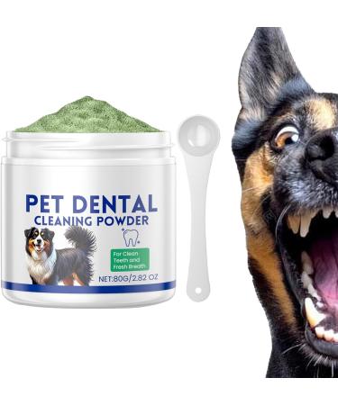Dog Teeth Cleaning Powder | 80g Natural Plant Extract Teeth Cleaning Powder | Dog Breath Freshener Teeth Care Products Safe Plaqueoff Powder for All Dog Types - Buy Online on GoSupps.com