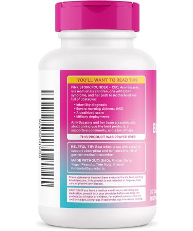 Pink Stork Black Cohosh Supplements | Hormone Balance for Women | Fertility & Ovulation Support | 30 Capsules 540 mg - Buy Online on GoSupps.com