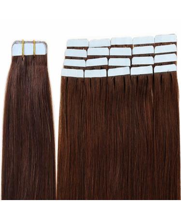 UK-fashion shop tape extensions real hair 100g hair extension 100% real hair extensions tape in 40 brawls smooth medium brown #04 (16-inch 40cm)