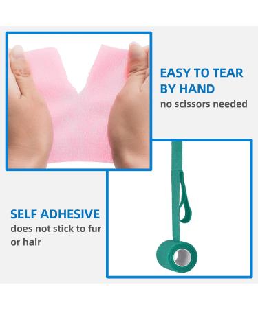 Self-Adhesive Cohesive Bandage (12 Rolls 10cm) - Elastic Fixing Wrap for Pets & Humans (Pink) | International Shipping Available - Buy Online on GoSupps.com
