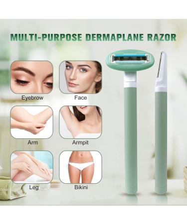 Dermaplaning Facial Razor for Women - Eyebrow & Body Hair Removal with 8 Blade Refills - Ideal for Shaping and Smooth Skin - Buy Online on GoSupps.com