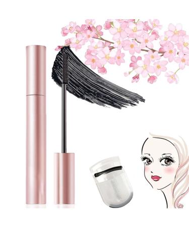 Onlymay Mascara, Onlymay Waterproof Mascara, 3D Curling Eyelash Iron Mascara, Long-Lasting Waterproof & Smudge-Proof, Embrace the Allure of Long, Thick Lashes (Black)