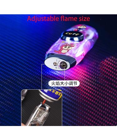 Transparent Body Lighter Windproof red Flame Lighter Adjustable Flame Size refillable Butane Gas Lighter Suitable for Outdoor Indoor Bonfire Gift.(B) - Buy Online on GoSupps.com