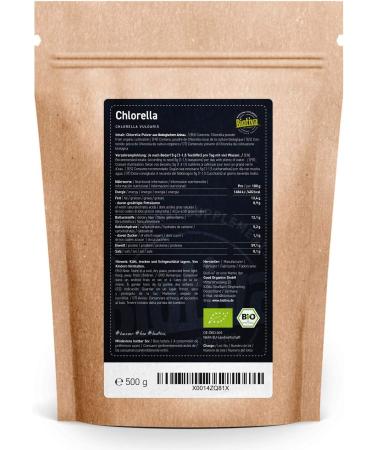 Biotiva Chlorella Powder Organic 500g - Chlorella Vulgaris - Algae - Packed and Controlled in Germany (DE-ECO-005) - Buy Online on GoSupps.com