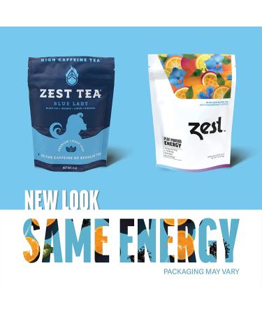 Zest 150mg High Caffeine Blue Lady Black Tea 4 Oz Loose Leaf Blend - All Natural, Highly Caffeinated Coffee Alternative - Perfect for Keto - Hot or Iced - Buy Online on GoSupps.com
