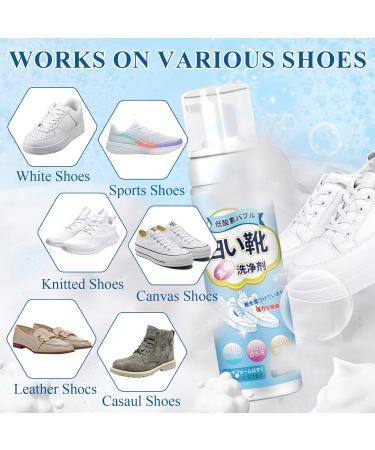 LINXINS Shoe Cleaner 200ml White Trainer Cleaner Sneaker Cleaner Shoe Cleaning Foam With Brush Towel Shoe Cleaning Kit For Removing Stains And Dirt Shoe Whitener For Trainers Casual Shoe And Leather - Buy Online on GoSupps.com