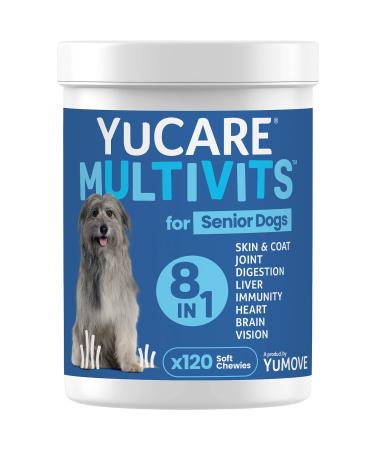 YuCARE MultiVits Supplement for Senior Dogs | 8-in-1 Daily Vitamins for Dogs Aged 8+ | 120 Multivitamin Chew 120 count